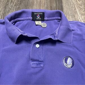 Vintage Grateful Dead Steal Your Face Purple Polo Shirt Size Medium RARE